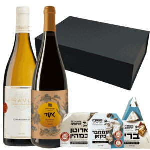 מארז גבינות ויין לבן ויין אדום